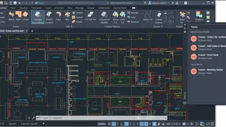 Banner image of autocadcontent.com, showing a screenshot of Autocad producing AEC content for designers.